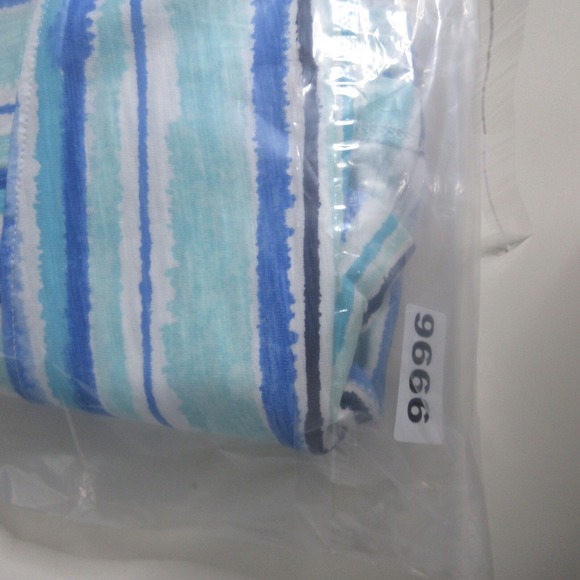 Escape by Habitat Clothes Large Blue Stripe Beach Vacation Resort Made in Peru - Picture 9 of 9